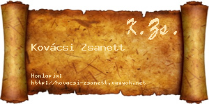 Kovácsi Zsanett névjegykártya